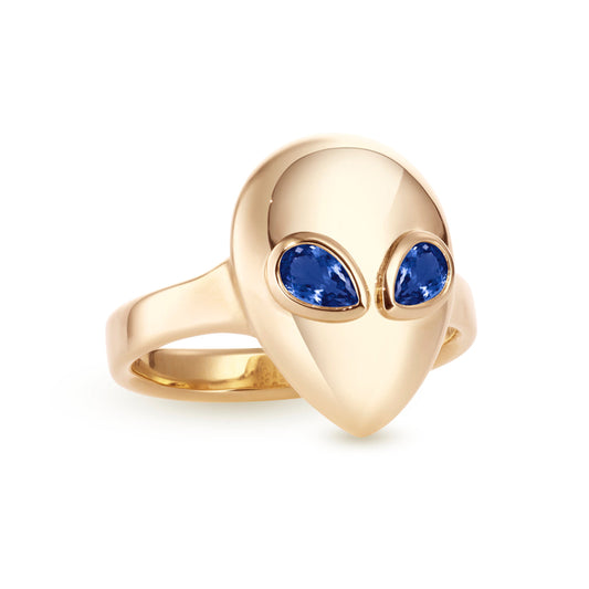 Alien-pinky-ring-yellow-gold-with-blue-sapphire