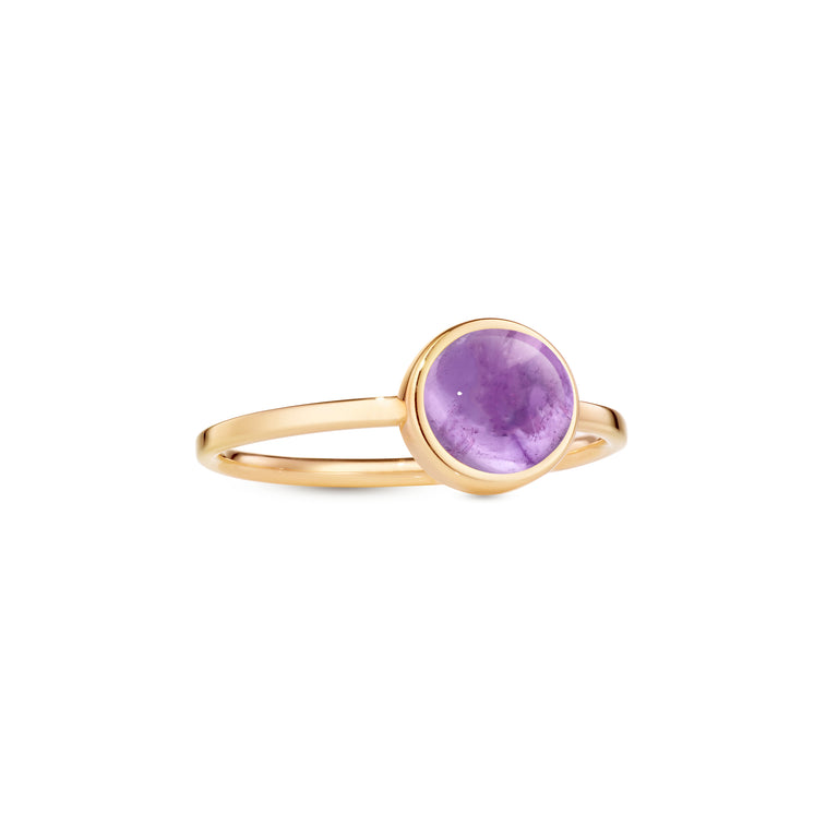 Circle Sticker Ring – Yellow Gold Amethyst Circle Sticker Ring – Yellow Gold Amethyst