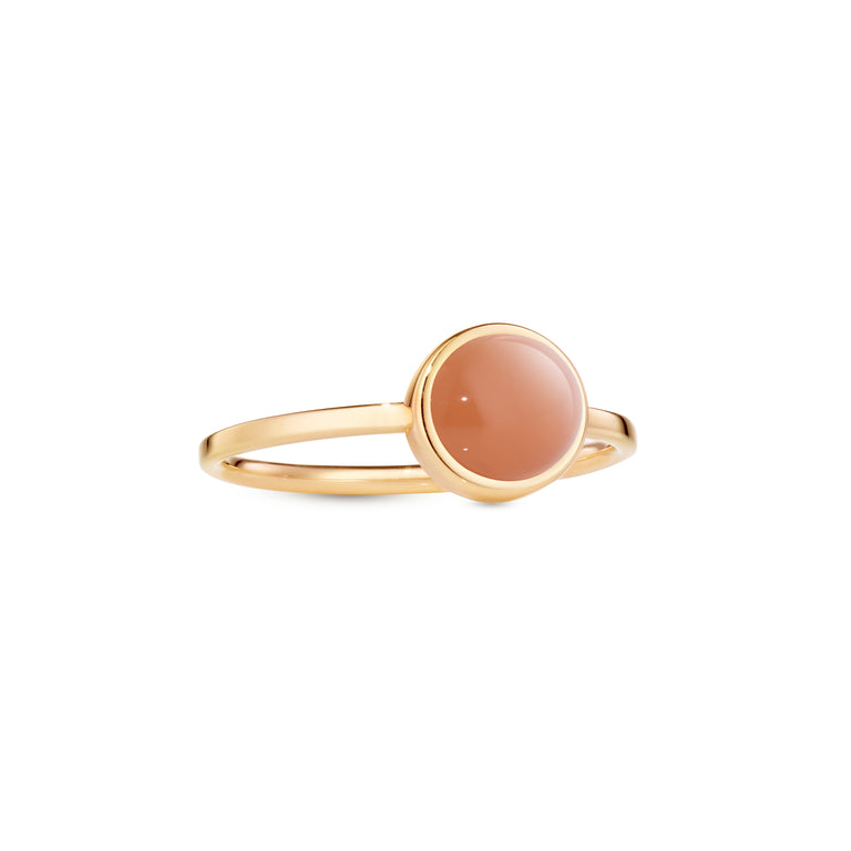 Circle Sticker Ring – Yellow Gold Orange Moonstone Circle Sticker Ring – Yellow Gold Orange Moonstone