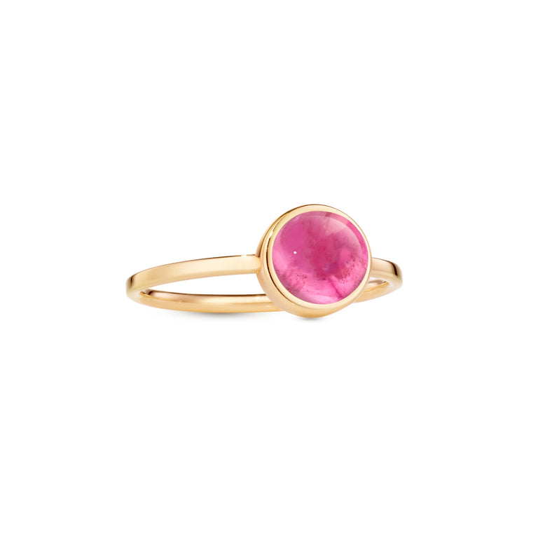 Circle Sticker Ring – Yellow Gold Pink Tourmaline Circle Sticker Ring – Yellow Gold Pink Tourmaline