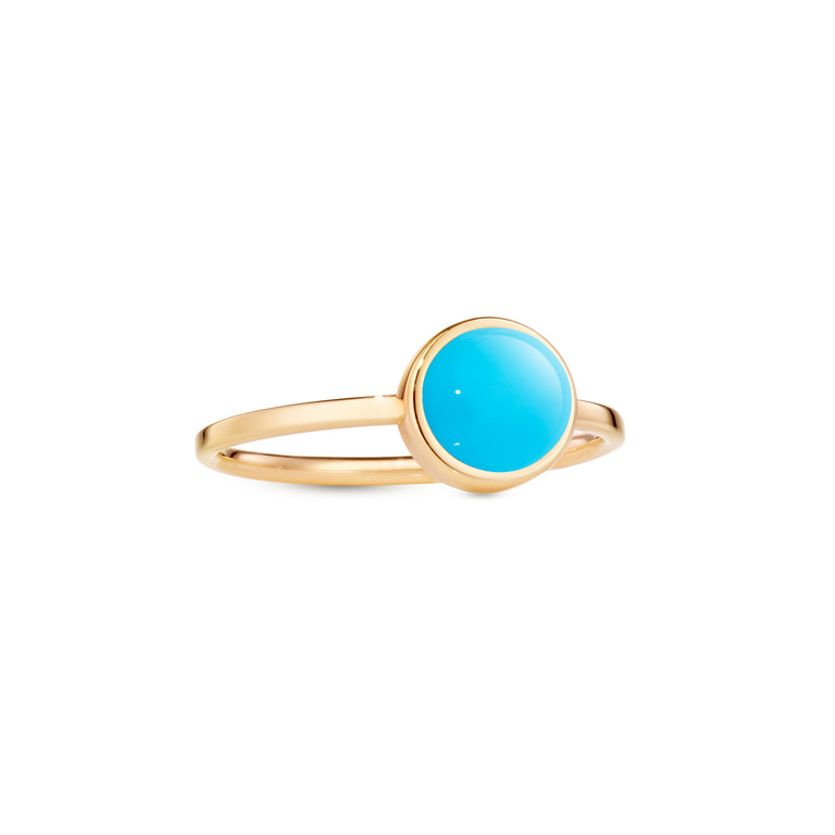 Circle Sticker Ring – Yellow Gold Turquoise Circle Sticker Ring – Yellow Gold Turquoise