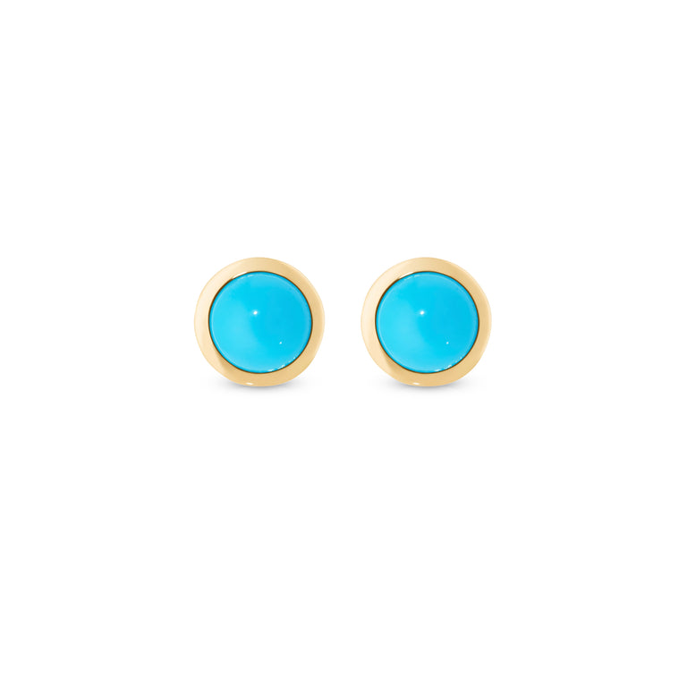 Circle Sticker Studs – Yellow Gold Turquoise Circle Sticker Studs – Yellow Gold Turquoise
