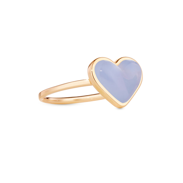 Love Sticker Ring – Yellow Gold Lavender Chalcedony Love Sticker Ring – Yellow Gold Lavender Chalcedony