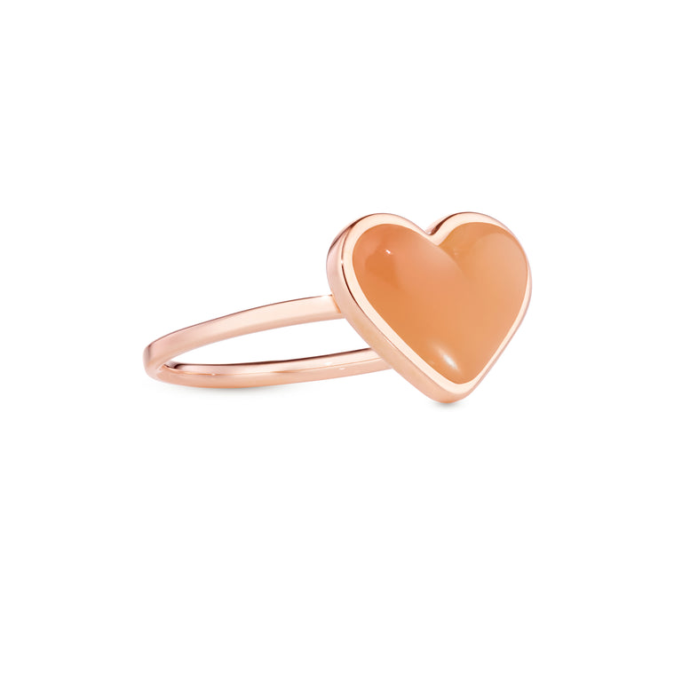 Love Sticker Ring – Rose Gold Orange Moonstone Love Sticker Ring – Rose Gold Orange Moonstone