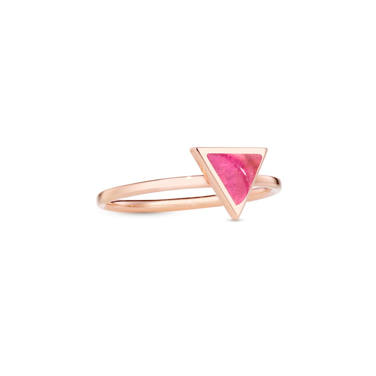 Triangle Sticker Ring – Rose Gold Pink Tourmaline Triangle Sticker Ring – Rose Gold Pink Tourmaline