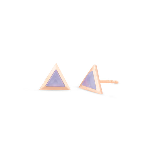 Triangle-sticker-studs-rose-gold-with-lavender-chalcedony