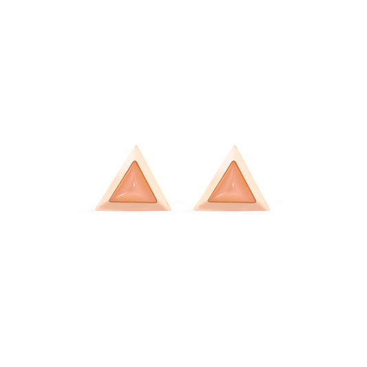 Triangle-sticker-studs-rose-gold-with-orange-moonstone