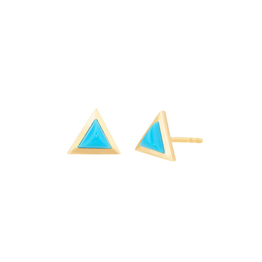 Triangle-sticker-studs-yellow-gold-with-turquoise