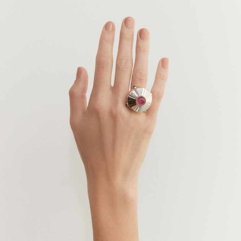 UFO Ring – White Gold Pink Tourmaline UFO Ring – White Gold Pink Tourmaline