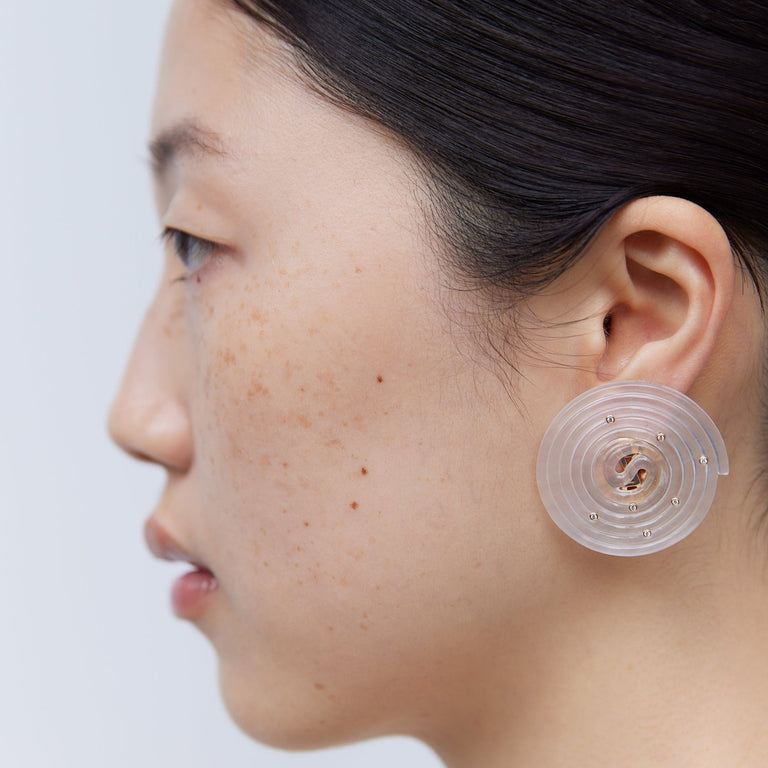 Licorice Ear Clips – Rose Gold Milk Quartz Licorice Ear Clips – Rose Gold Milk Quartz