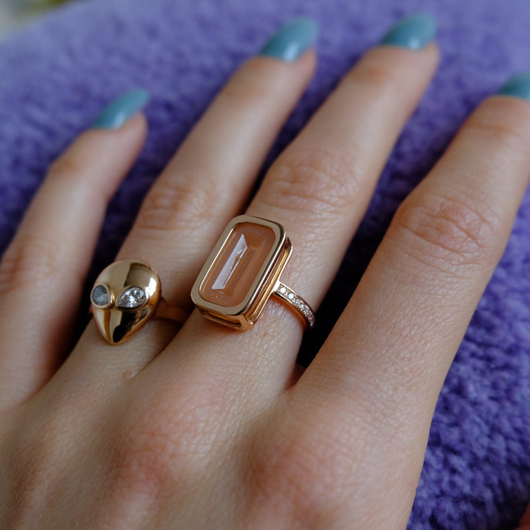 Pfefferminz Ring Stoned Orange – Rose Gold Orange Moonstone Pfefferminz Ring Stoned Orange – Rose Gold Orange Moonstone