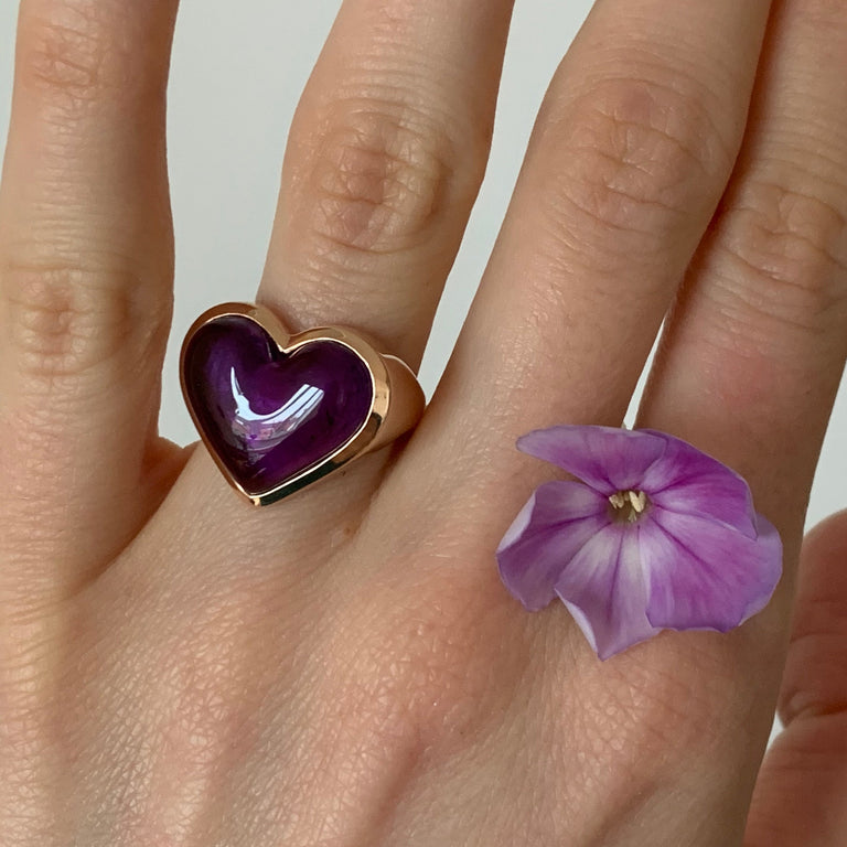 Love Lollipop Ring – Yellow Gold Amethyst Love Lollipop Ring – Yellow Gold Amethyst
