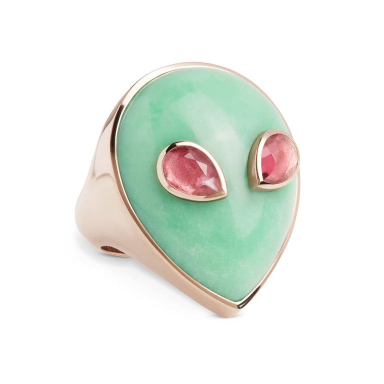 Alien Chrysoprase Ring – White Gold Chrysoprase Alien Chrysoprase Ring – White Gold Chrysoprase