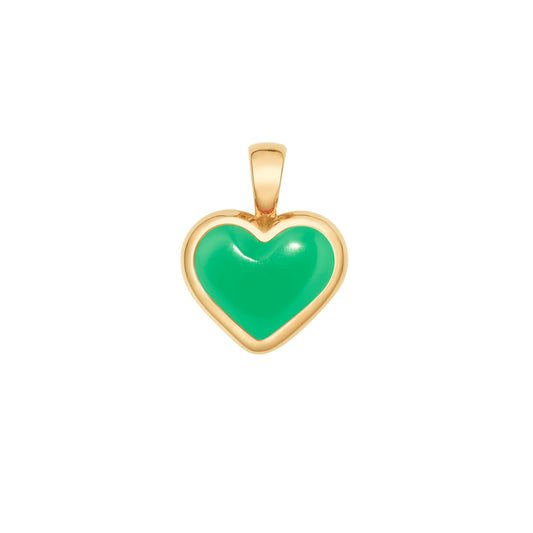 Love-sticker-charm-yellow-gold-with-chrysoprase