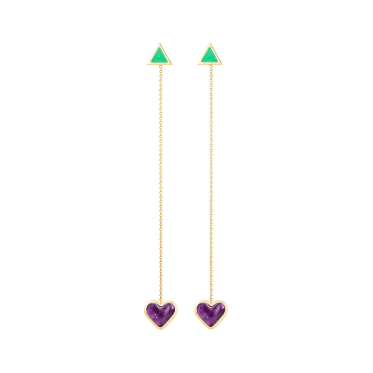 Sticker Chain Earrings – Yellow Gold Sticker Chain Earrings – Yellow Gold