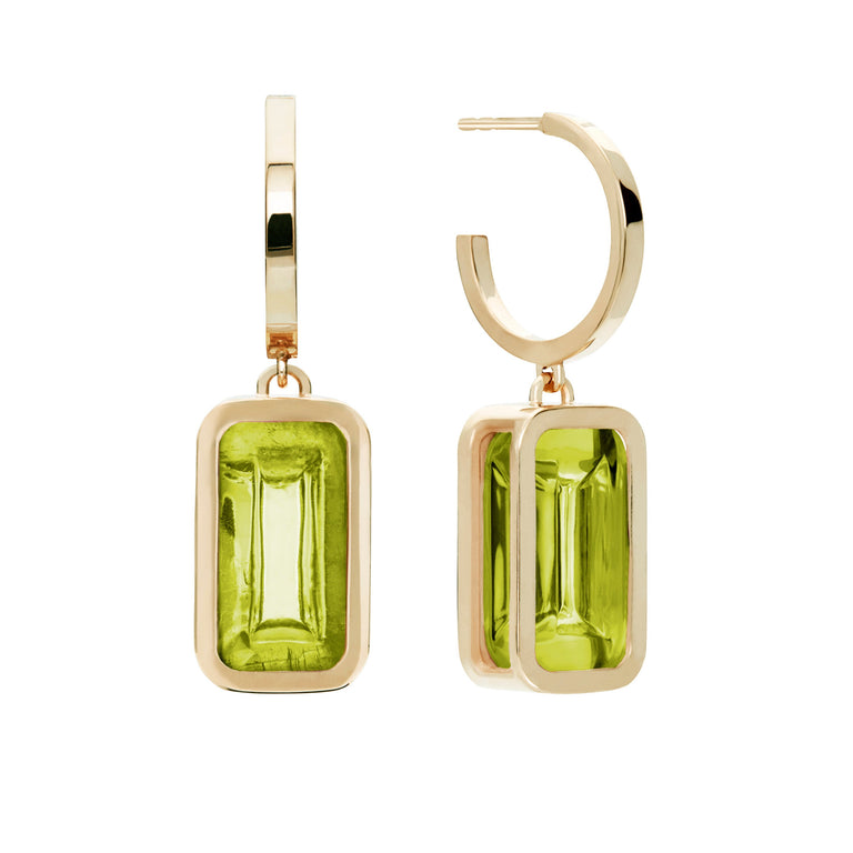 Pfefferminz Hoops Apple – Yellow Gold Peridot Pfefferminz Hoops Apple – Yellow Gold Peridot
