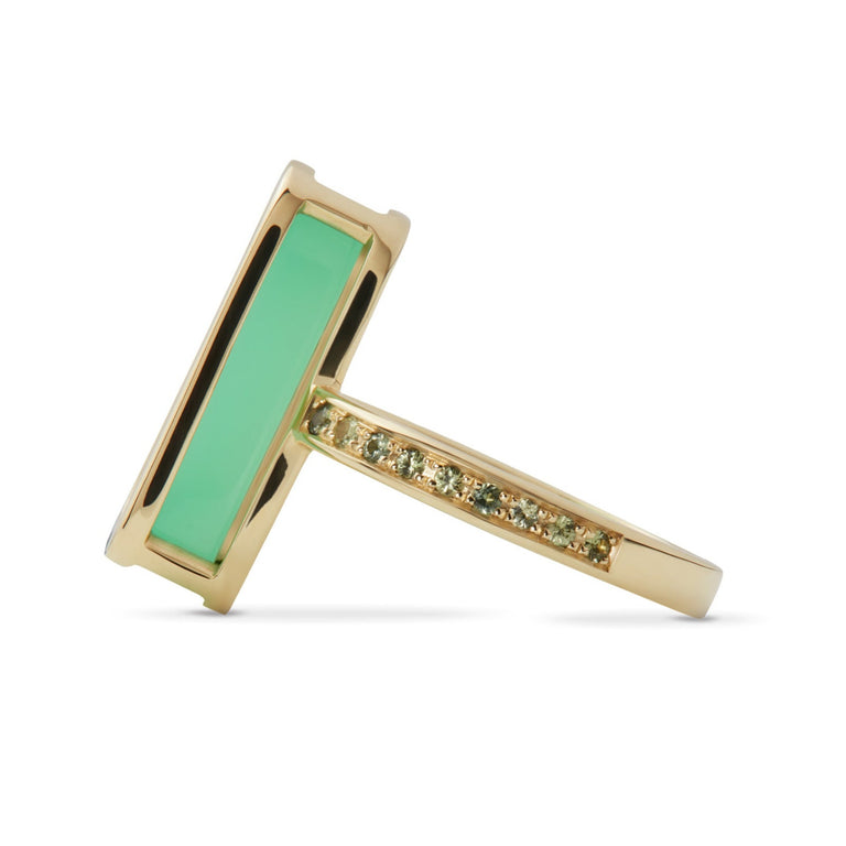 Pfefferminz Ring Stoned Kiwi – Yellow Gold Chrysoprase Pfefferminz Ring Stoned Kiwi – Yellow Gold Chrysoprase
