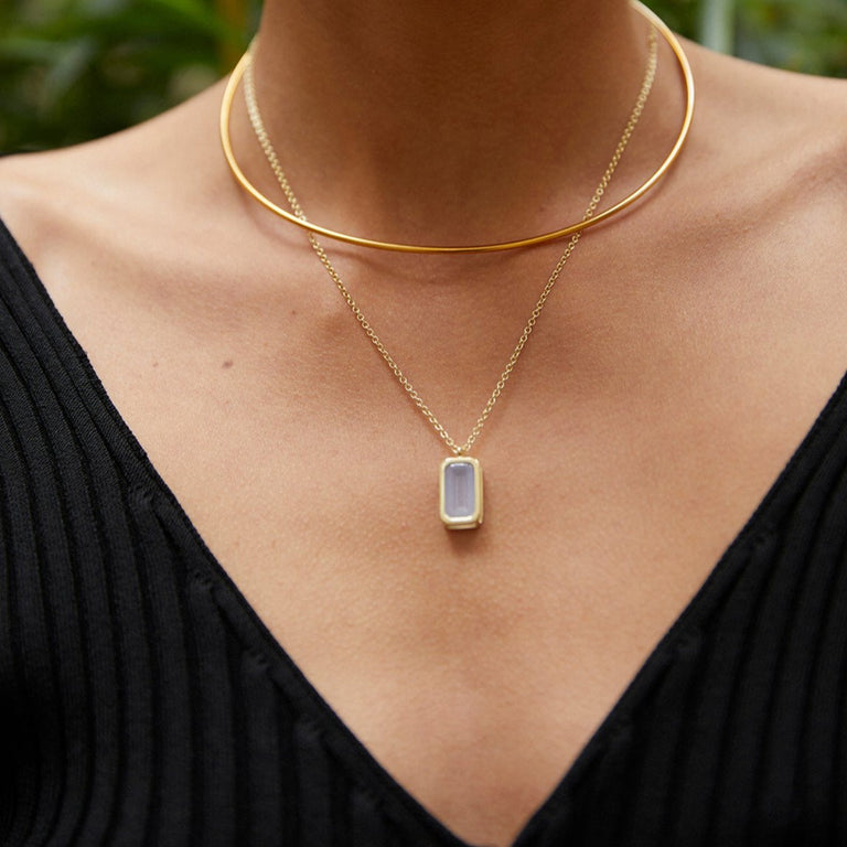 Pfefferminz Pendant Grape – Rose Gold Lavender Chalcedony Pfefferminz Pendant Grape – Rose Gold Lavender Chalcedony