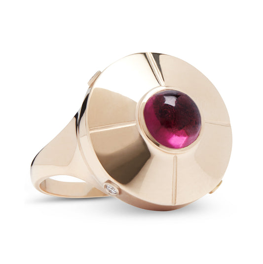 Micro-UFO-ring-rose-gold-with-rubellite-diamond