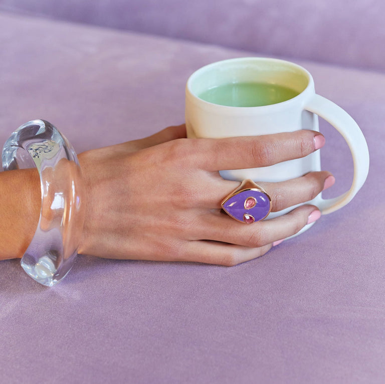 Lavender Jade Gold Alien Ring Lavender Jade Gold Alien Ring