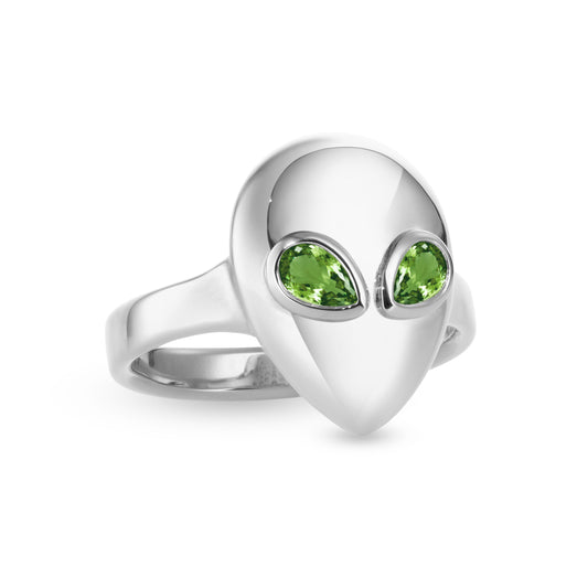 Alien-pinky-ring-white-gold-with-green-tourmaline