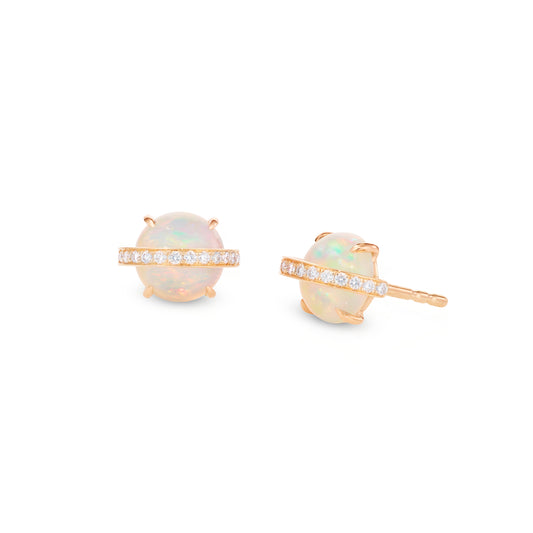 Saturn-studs-stoned-rose-gold-with-opal-and-diamonds