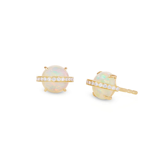 Saturn-studs-stoned-yellow-gold-with-opal-and-diamond