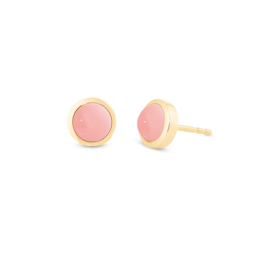 Circle-sticker-studs-yellow-gold-with-pink-opal