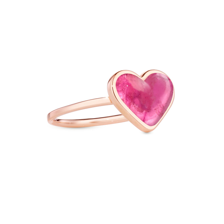 Pink tourmaline heart sales ring