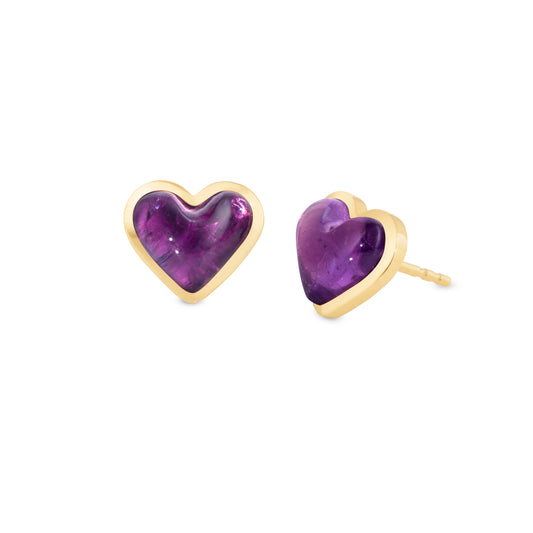 Love-sticker-studs-yellow-gold-with-amethyst