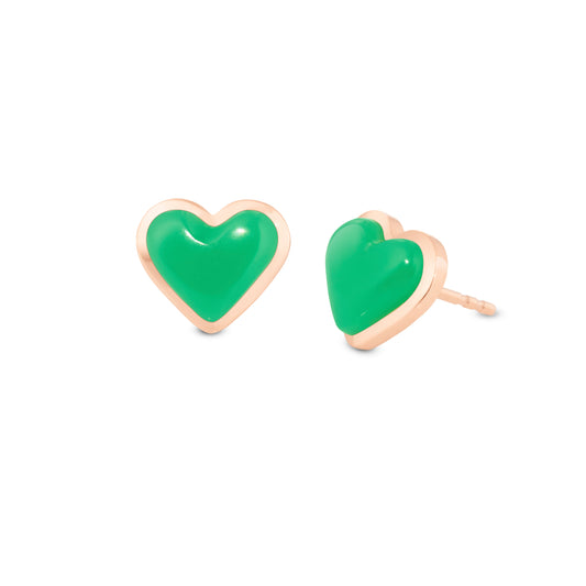 Love-sticker-studs-rose-gold-with-chrysoprase