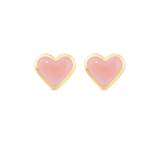 Love-sticker-studs-yellow-gold-with-pink-opal