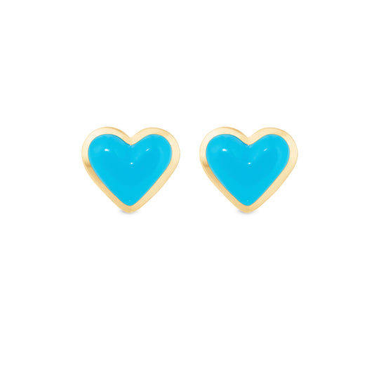 Love-sticker-studs-yellow-gold-with-turquoise