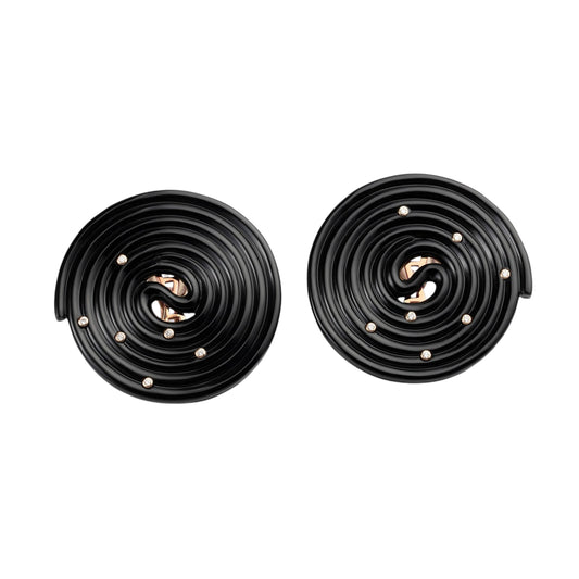 Licorice-ear-clips-stoned-onyx-with-rose-gold-and-diamond