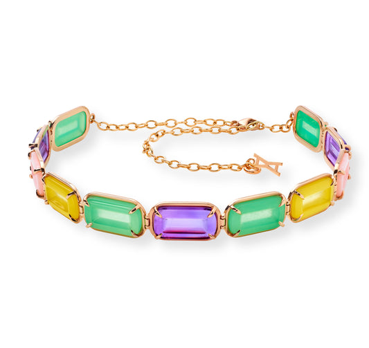 Rainbow pfefferminz-choker-rose-gold-with-multiple-gemstones