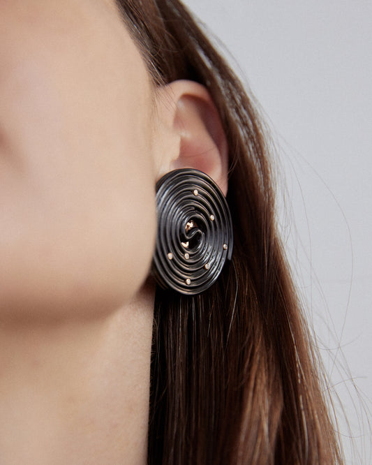 Licorice-ear-clips-stoned-onyx-with-rose-gold-and-diamond