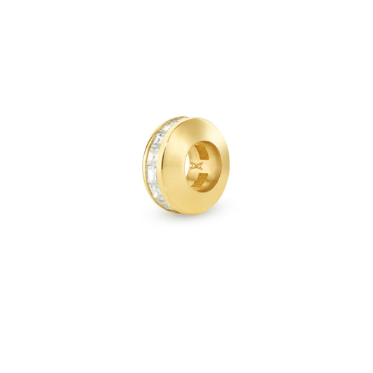 Candy bead yellow gold with carré cut diamonds