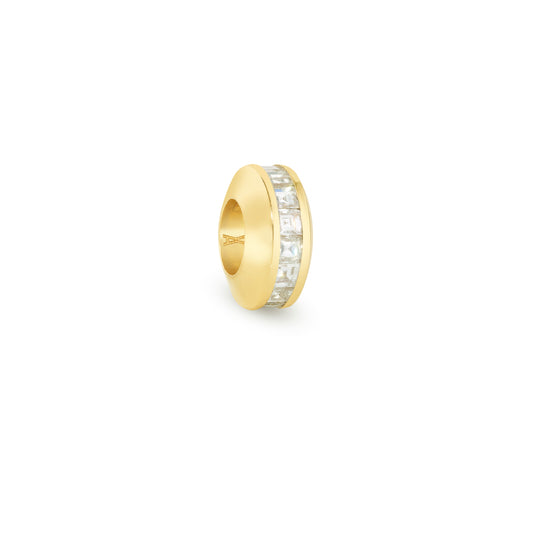 Candy bead yellow gold with carré cut diamonds