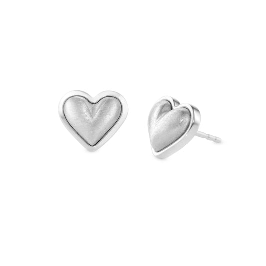 Love sticker studs white gold