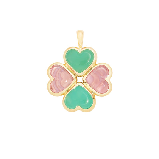 Lucky-charm-pendant-rose-gold-with-chrysoprase-and-rose-quartz