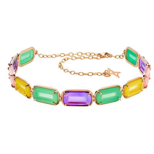 Rainbow pfefferminz-choker-rose-gold-with-multiple-gemstones