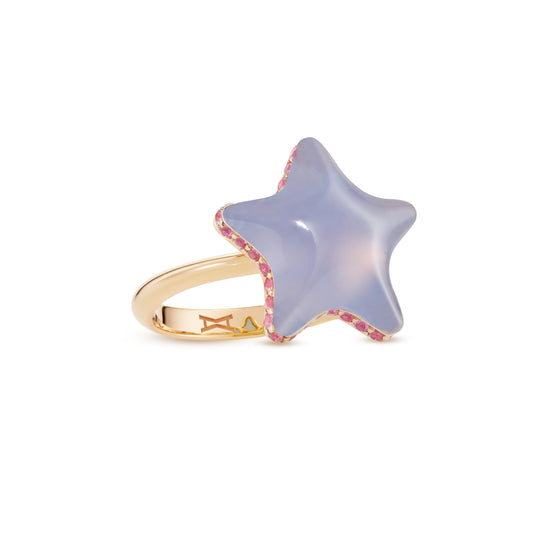 Starfish-bubble-mini-ring-stoned-yellow-gold-with-lavender-chalcedony-and-pink-sapphire