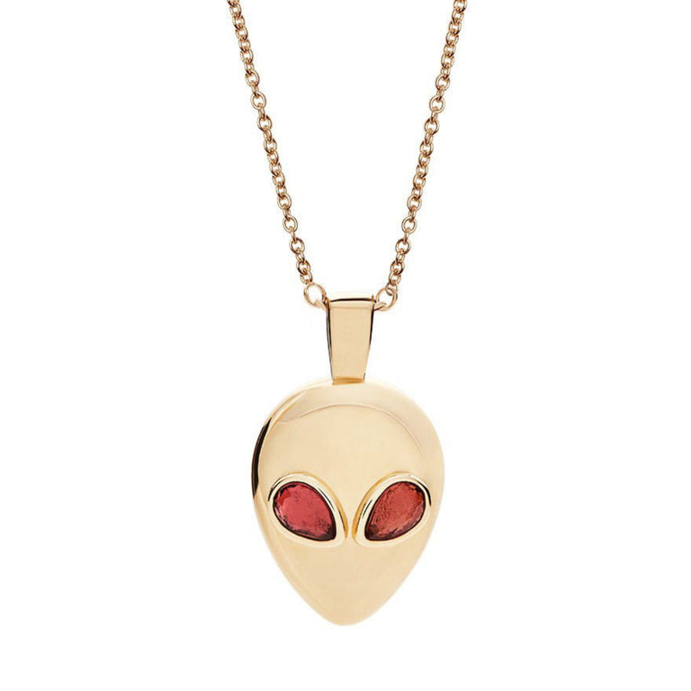 Alien Tourmaline Necklace Yellow Gold Pink Tourmaline Alina Abegg