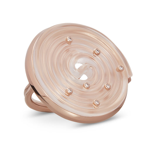 Licorice-ring-stoned-rose-gold-with-milky-quartz-and-diamond