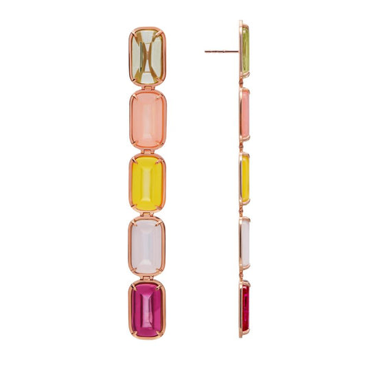 Maxi rainbow pfefferminz-earrings-rose-gold-with-multiple-gemstones