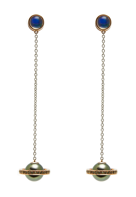 Saturn-chains-rose-and-white-gold-with-tahitian-pearl-mexician-opal-and-green-sapphire