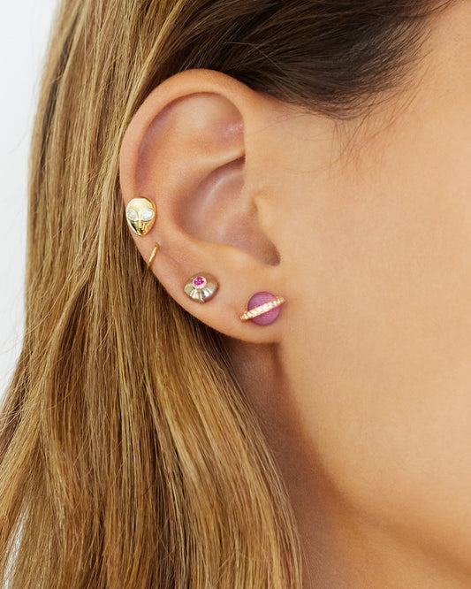 Saturn-studs-stoned-rose-gold-with-amethyst-and-diamond
